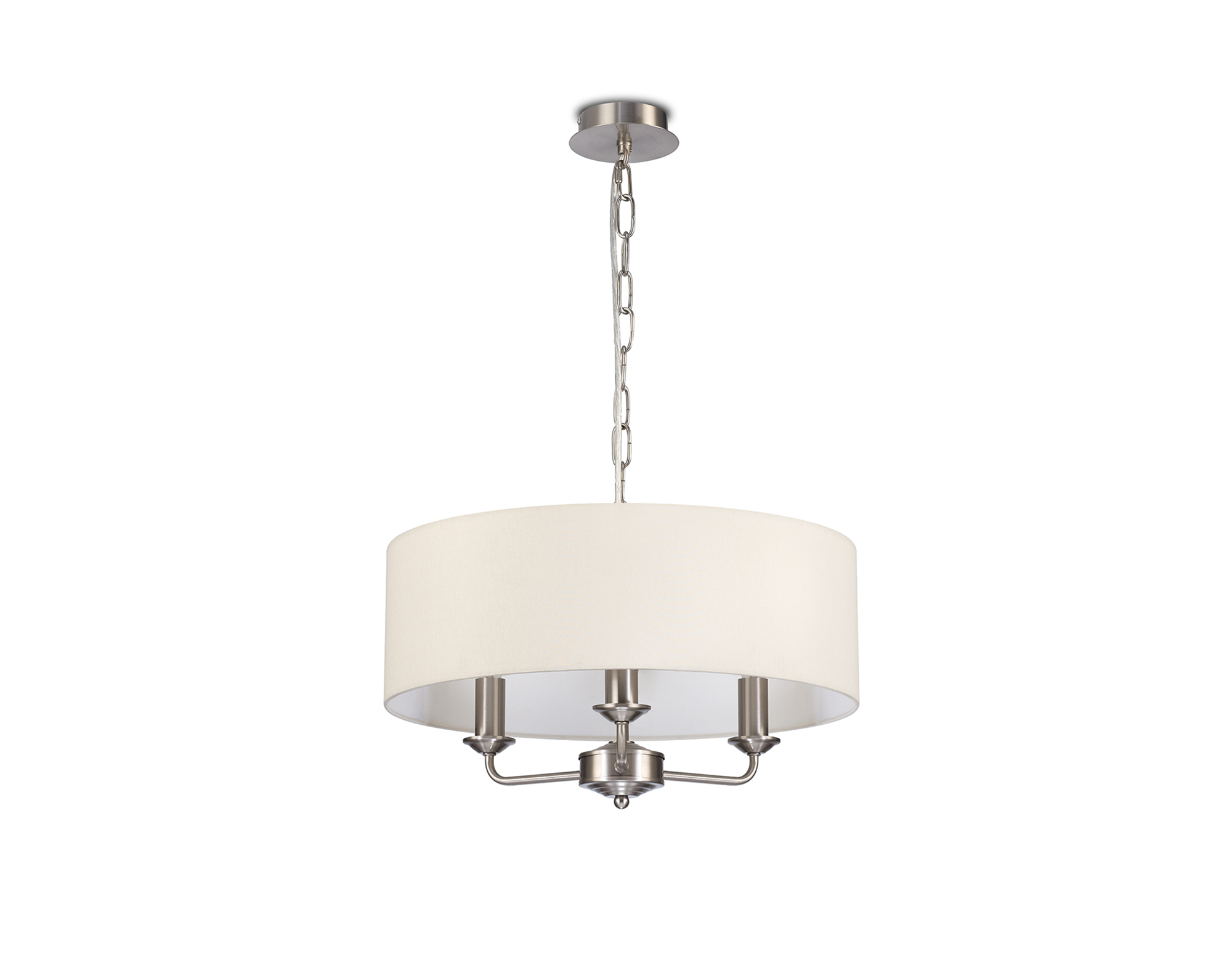 Banyan 45cm 3 Light Pendant Satin Nickel, Ivory Pearl DK0062  Deco Banyan